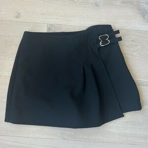 Zara Black Mini Skort with Buckle Detail